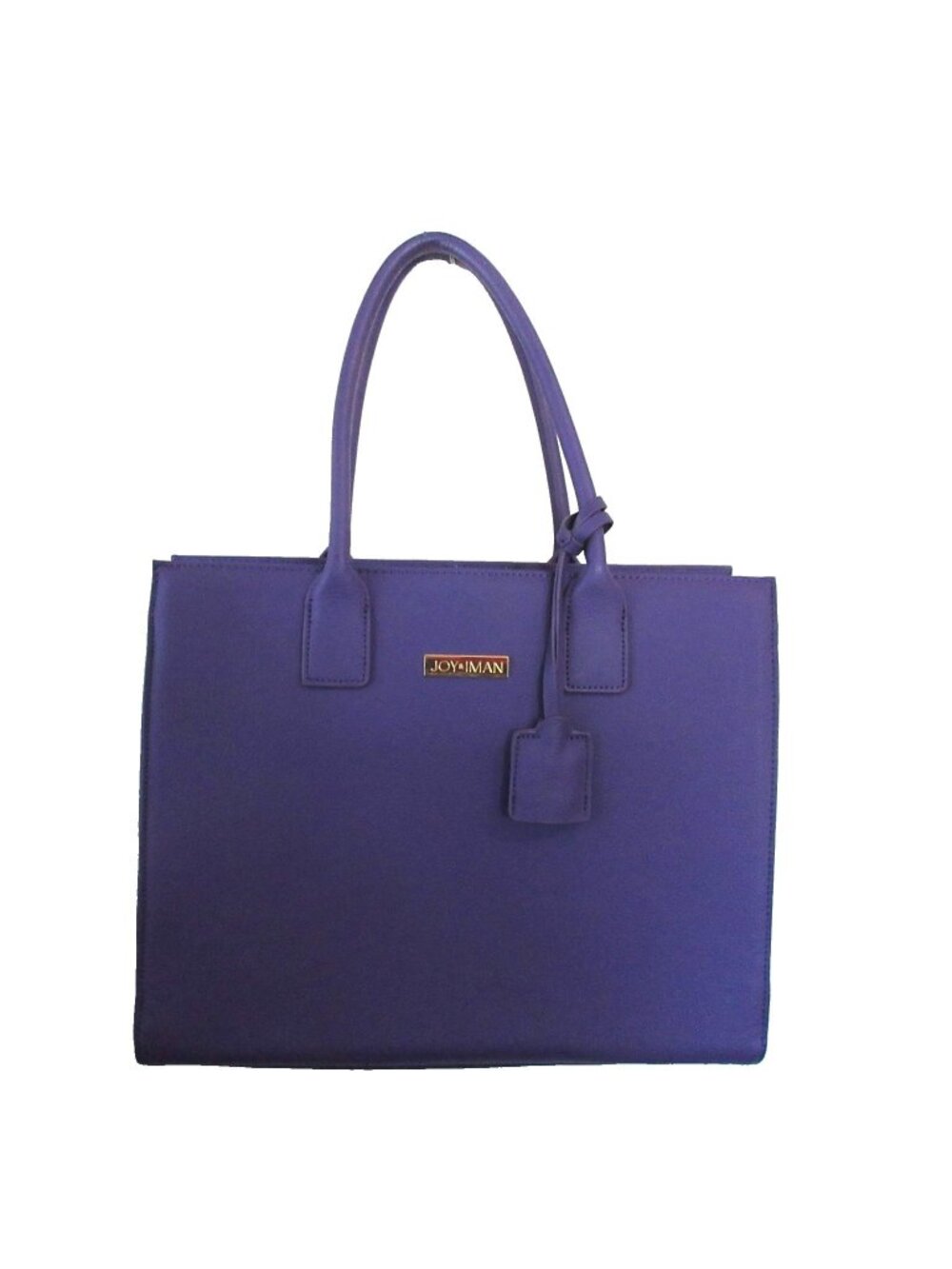 Joy & Iman Purple Full Grain Split Leather 2 Handle Purse Watch & Flashlight NEW